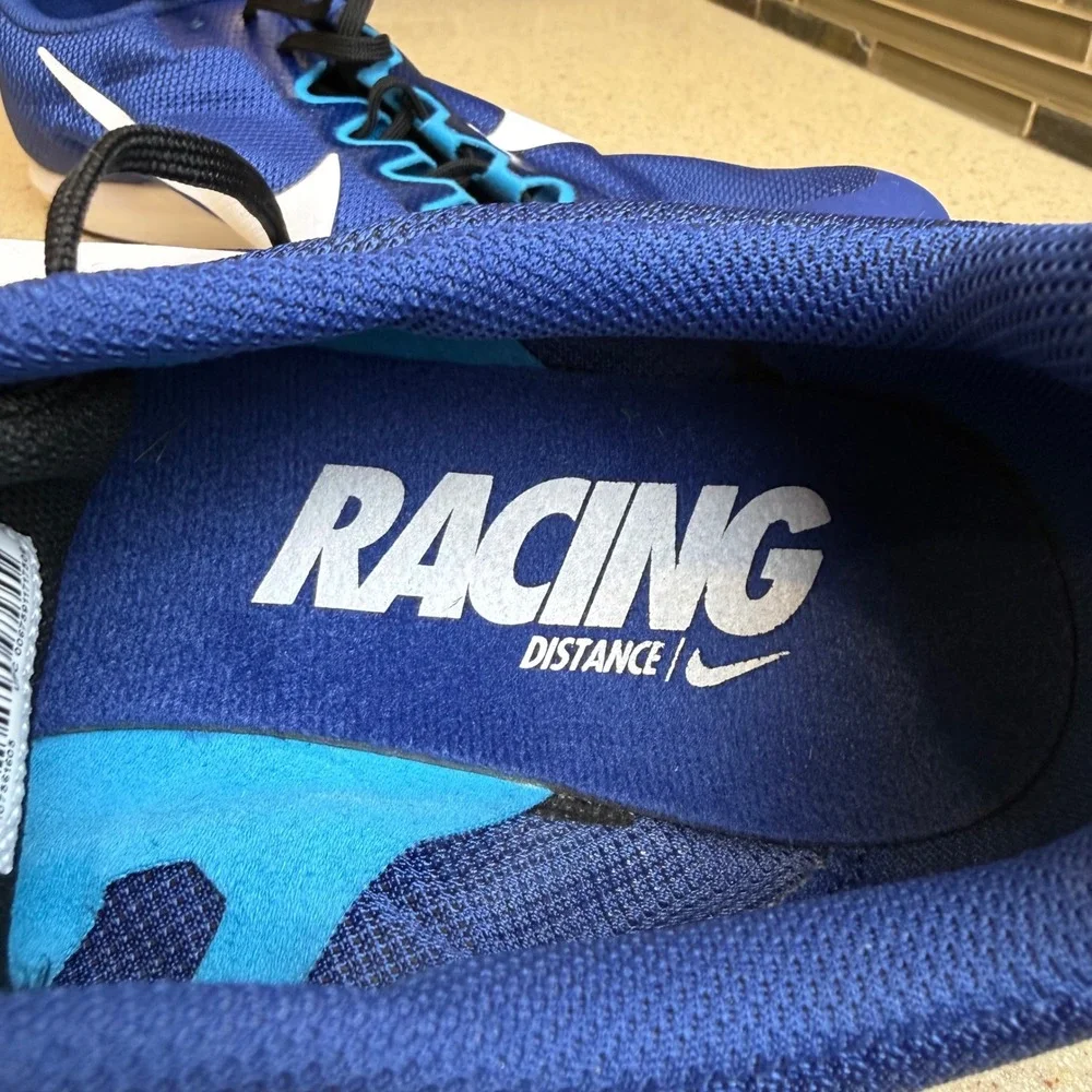 Nike Zoom Rival D 10 Mens 12 Blue &  White Track Field Racing‎ Spikes 907566-400